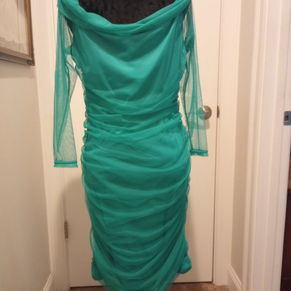 REDUCED! Stunning, Chic Teal  BooHoo  Midi Length Dress Size /14 - Picture 1 of 3